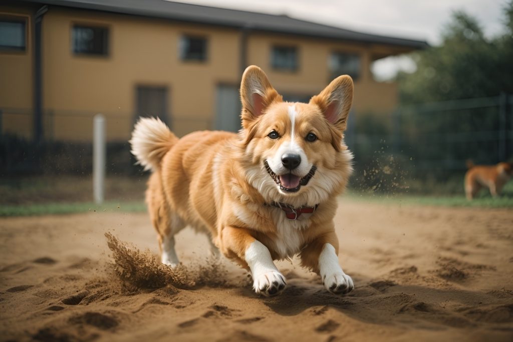 dog corgi running