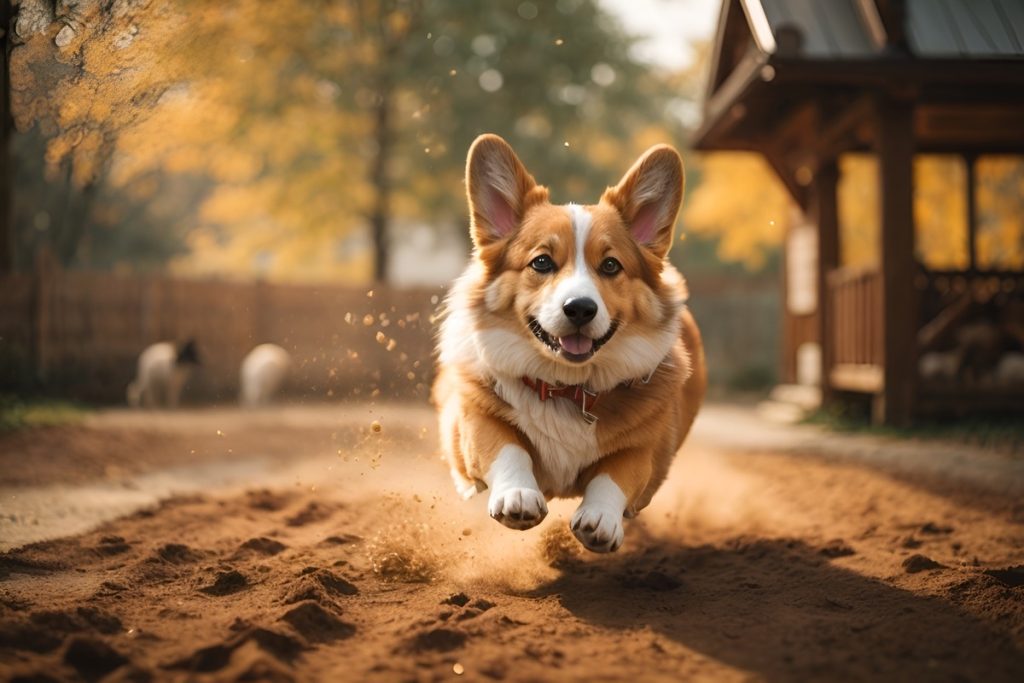 dog corgi vibrant